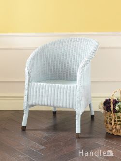 アンティークチェア・椅子 パーソナルソファ イギリスから届いたアンティークのロイドルーム、アイスブルー色のおしゃれな椅子