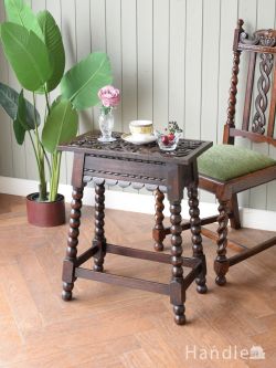 アンティーク家具 アンティークのテーブル 英国アンティークのおしゃれなテーブル、ボビンレッグのオケージョナルテーブル
