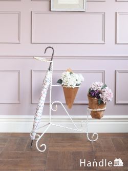 アンティーク家具 その他 アンティーク家具 フランスから届いたガーデン用のアンティーク、プラントポットホルダー(3ホルダー)