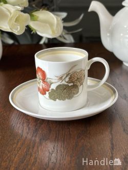 アンティーク雑貨 アンティーク食器 スージークーパー(Susie Cooper)のおしゃれなビンテージ食器、ナスタチウムのカップ&ソーサー