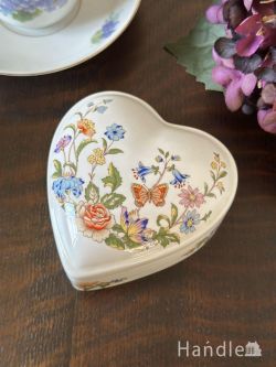 アンティーク雑貨 ジュエリーボックスアンティーク ハートの形が可愛いビンテージのエインズレイ、 COTTAGE GARDEN(コテージガーデン)のボックス