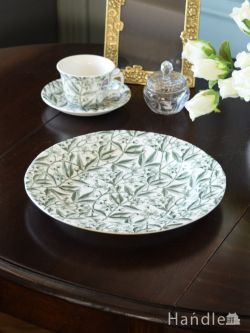 インテリア雑貨 プレート皿 イギリスから届いたバーレイ社の食器、グリーンプルナス(Green Prunus)のプレートL 26.5cm