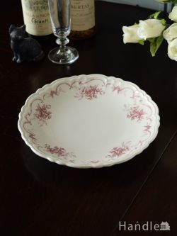 インテリア雑貨 プレート皿 フランスアンティーク調のおしゃれな食器、スタジオエムのディナープレート(モマン・ロゼ・24cm)