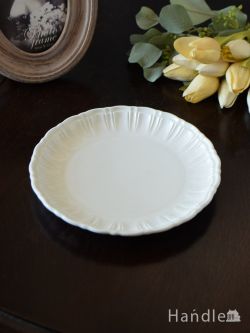 インテリア雑貨 プレート皿 フレンチアンティーク調のおしゃれな食器、スタジオエムのデザートプレート(シャルム・ホワイト・19cm)