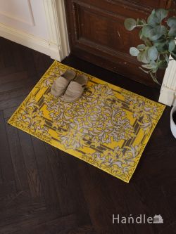 インテリア雑貨 ラグマット プロバンスイエロー色のおしゃれなラグマット、フレンチスタイルのの玄関マット(60✕90㎝)