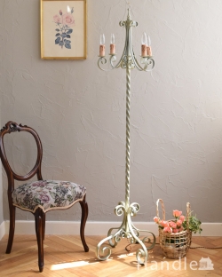 照明おしゃれ スタンドライト・スタンドランプ Handleオリジナル フロアシャンデリア(エッフェル・ホワイト)(E17シャンデリア球付)