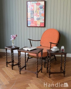 アンティーク風 アンティーク風の家具 アンティーク風のネストテーブル（テーブル３台セット）