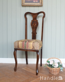 アンティークチェア・椅子 サロンチェア イギリスの豪華なアンティークの椅子、インレイド（象嵌）チェア