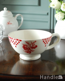 インテリア雑貨 紅茶カップ フランスから届いたおしゃれな食器、コントワール・ドゥ・ファミーユの陶器カップ (Damier)