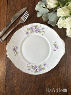 アンティーク雑貨 アンティーク食器 美しくスミレが描かれた英国アンティークの皿、 DUCHESS(ダッチェス)のTivoli(チボリ)