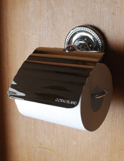 DIYグッズ トイレットペーパーホルダー 真鍮製のペーパーホルダー (シルバー・デザインI・ビス付き)