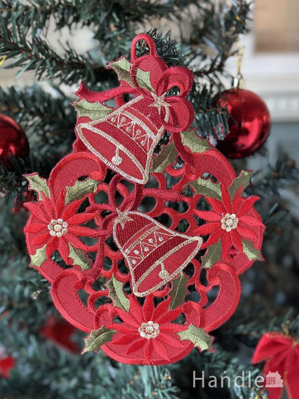 クリスマス用のディスプレイ雑貨、ベルのモチーフが可愛いオーナメント(RE) (cm-340)