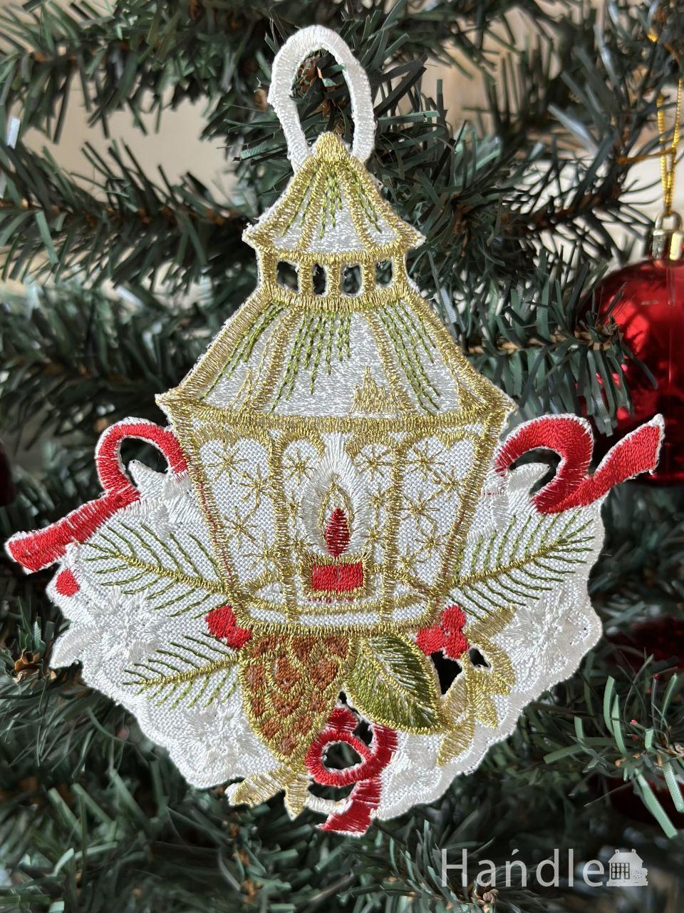 ランタンモチーフが可愛い、Xmasオーナメント(ホワイト) (cm-333)