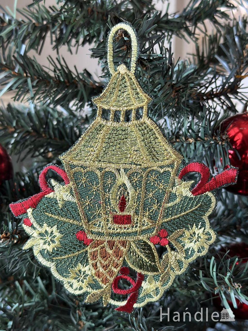 ランタンモチーフが可愛い、Xmasオーナメント(グリーン) (cm-331)