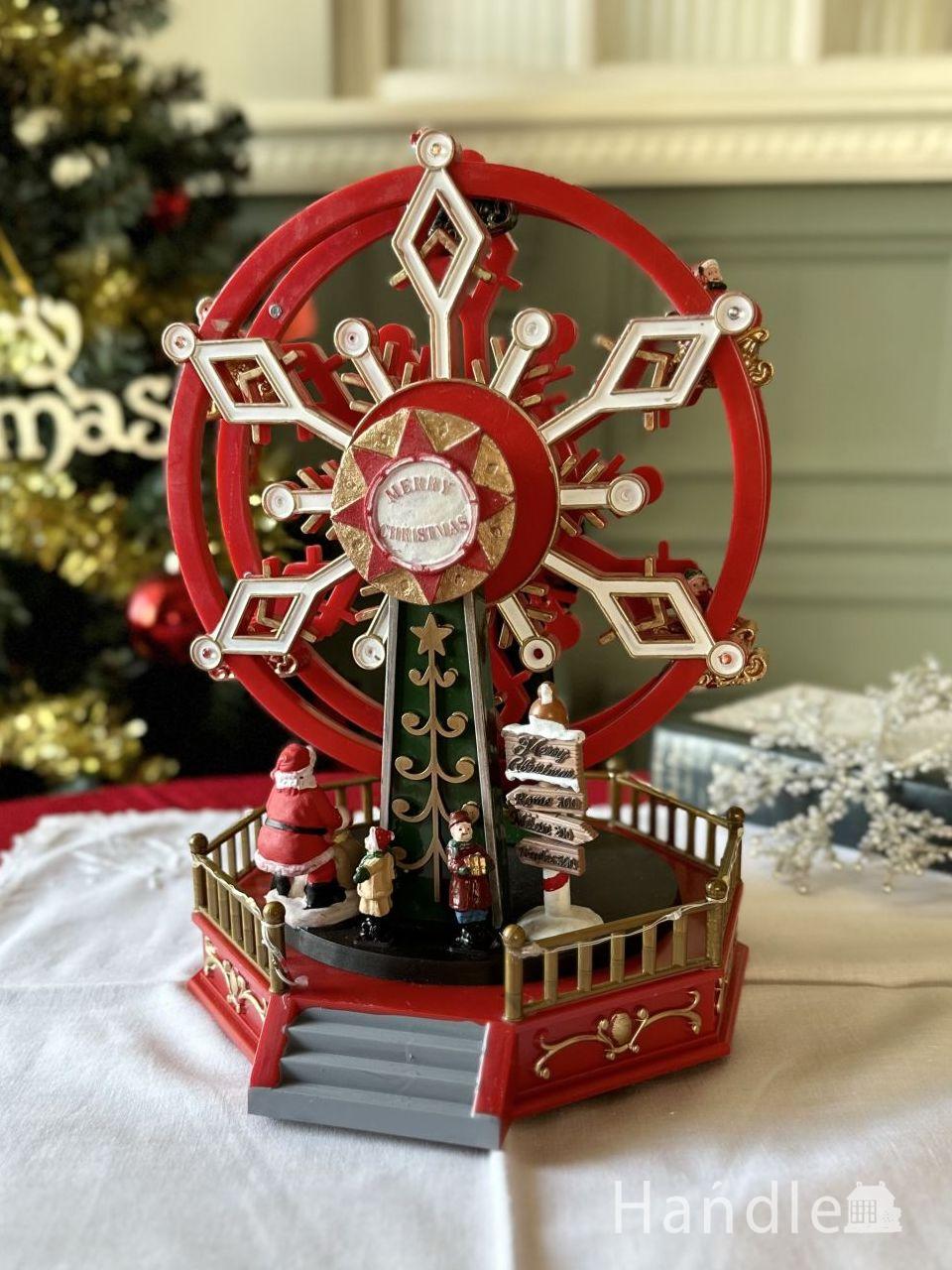 クルクル回る観覧車が可愛いデコレーション、クリスマスの遊園地のLEDオブジェ (cm-350)