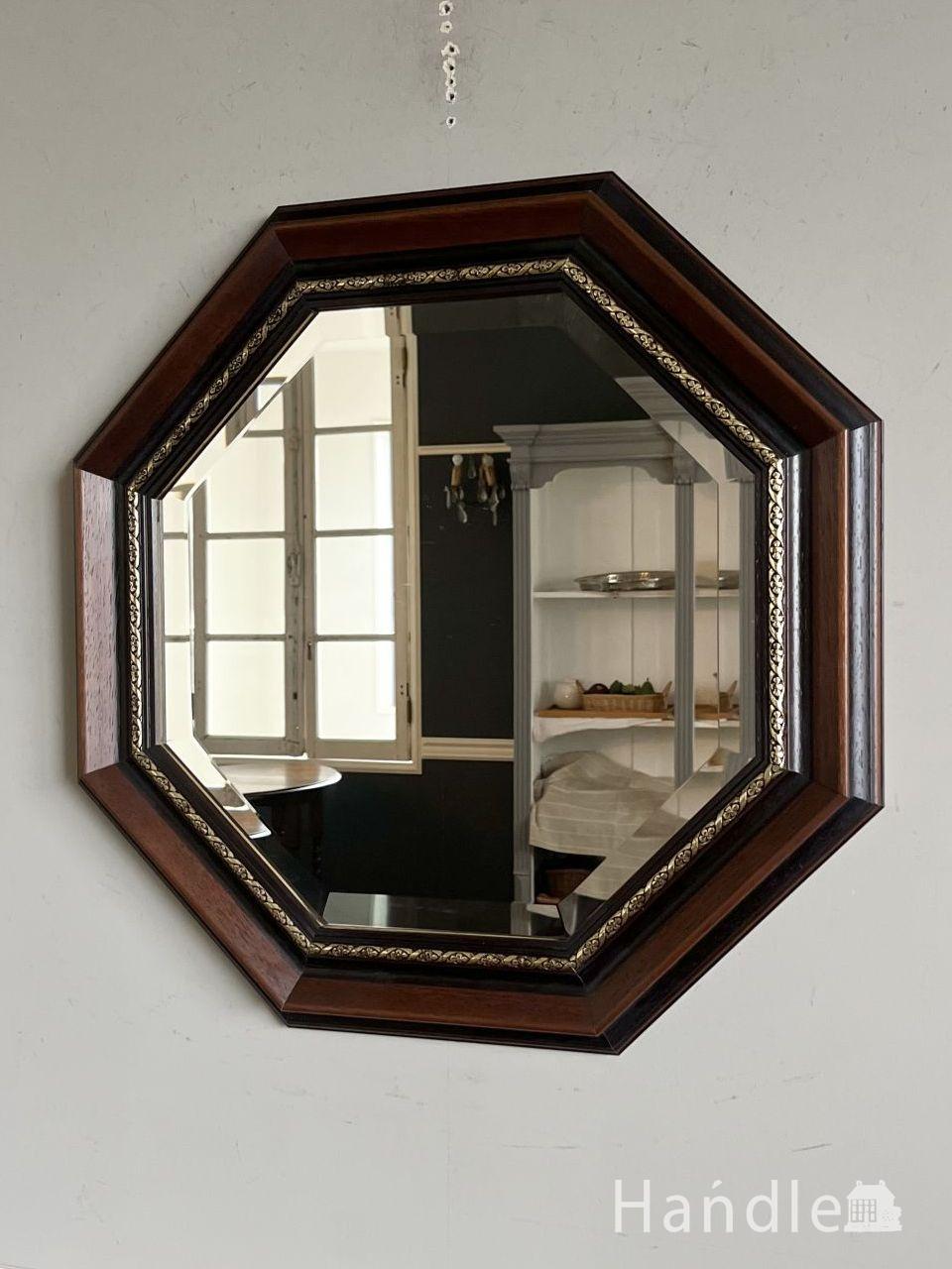 幸運を呼ぶ八角形のウォールミラー、イタリアから届いたおしゃれな壁掛け鏡 (n21-132)