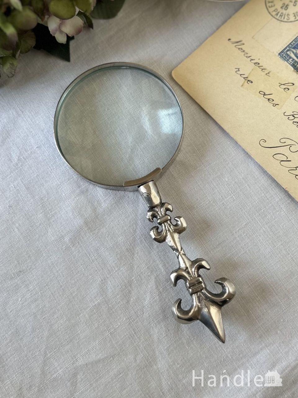 実用的に使えるアンティーク調の虫眼鏡、置いておくだけでおしゃれなルーペ (n20-411)