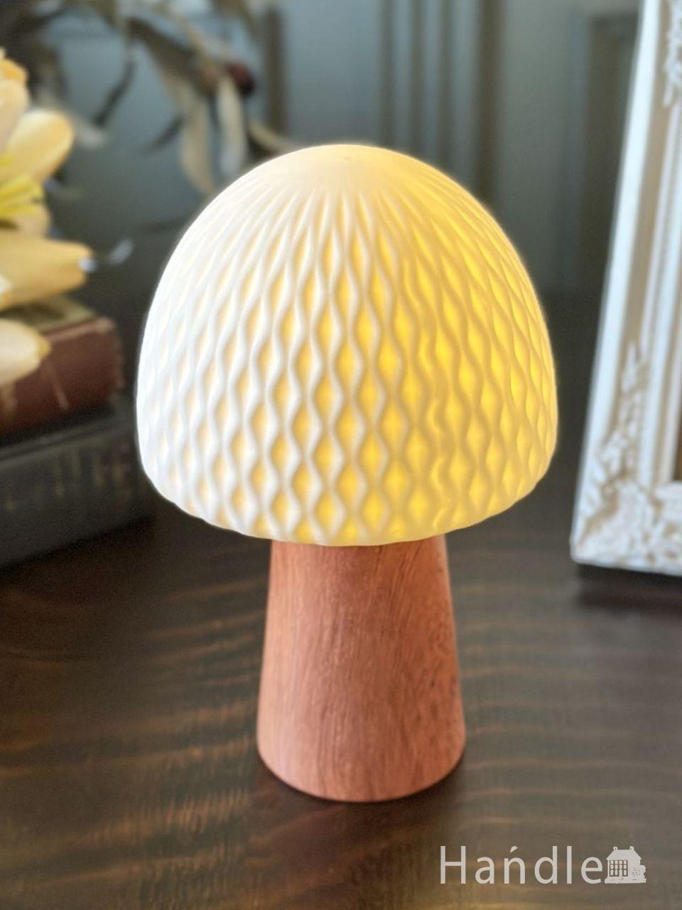 北欧風のおしゃれなセラミックライト、キノコの形が可愛いミニランタン照明 (n22-304)
